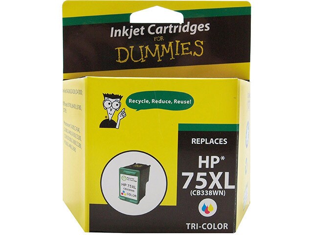 Ink For Dummies DH 75XL Remanufactured High Yield Ink Cartridge for HP Tri Colour