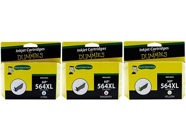 Ink For Dummies DH 564XL CMY Compatible Ink Cartridges for HP Multi Colour 3 Pack