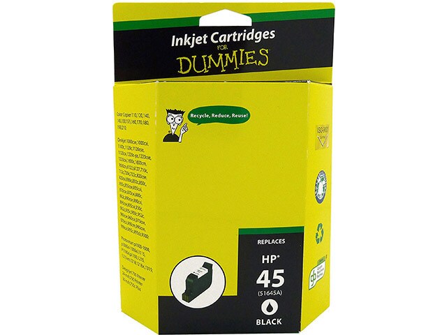 Ink For Dummies DH 45 Remanufactured Ink Cartridge for HP Black