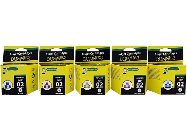 Ink For Dummies DH 02 Ink Cartridges for HP Multi Colour 5 Pack