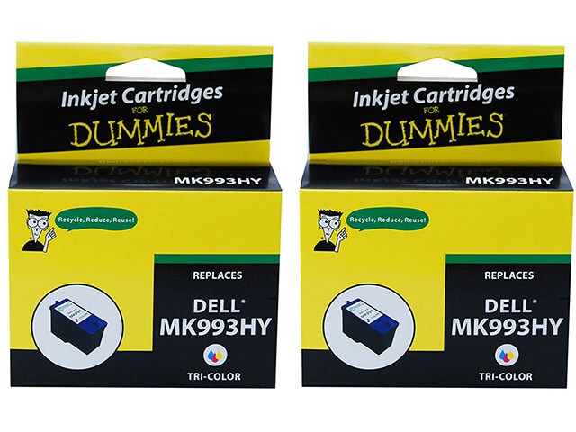 Ink For Dummies DD MK993HY 2PK Remanufactured Ink Cartridges for Dell Tri Colour 2 Pack