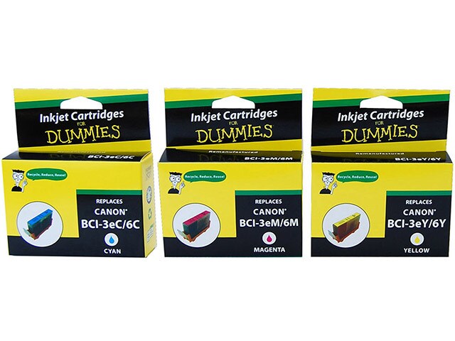 Ink For Dummies DC BCI3 6 3PK Ink Cartridges for Canon Multi Colour 3 Pack