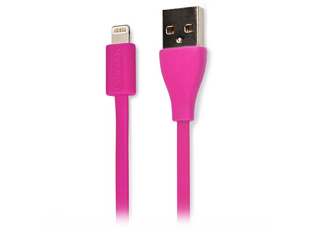 Logiix LGX 10865 1.5m 4.1 Flat Flex Jolt USB to Lightning Cable Pink