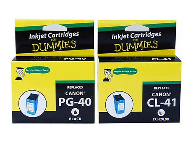 Ink For Dummies DC PG40 CL41 Compatible Ink Cartridges for Canon Multi Colour 2 Pack