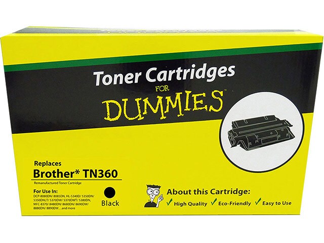 Ink For Dummies DBR TN360 Remanufactured Toner Cartridge for Brother Black