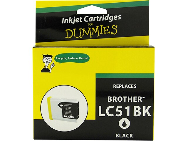 Ink For Dummies DB LC51BK Remanufactured Ink Cartridge for Brother Black