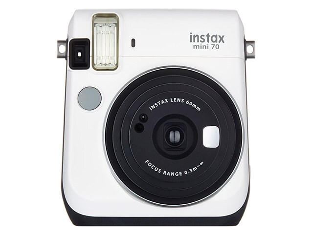 Fujifilm Instax Mini 70 Instant Camera with 10 Exposure Film Moon White