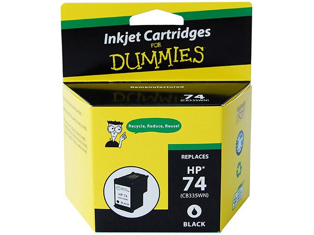 Ink For Dummies DH 74BK Remanufactured Ink Cartridge for HP Black