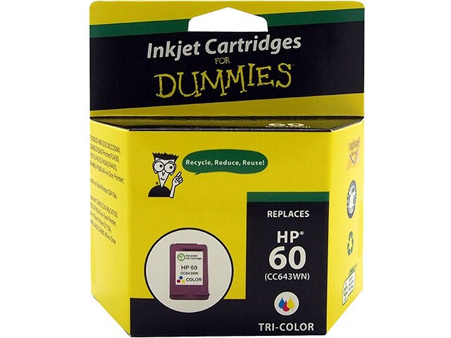 Ink For Dummies DH 60CL CC643WN Remanufactured Ink Cartridge for HP Tri Colour