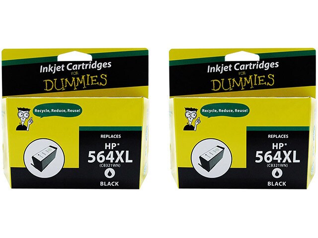 Ink For Dummies DH 564XLBK 2PK Remanufactured Ink Cartridges for HP Black 2 Pack