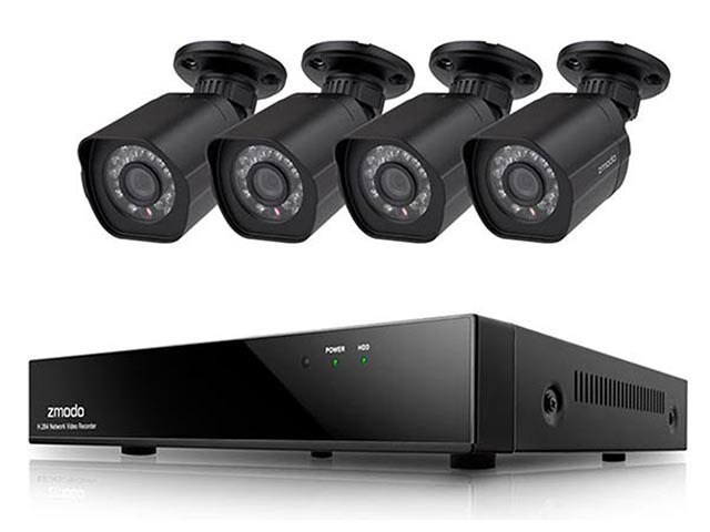 Zmodo CA SS88B2B8 4S 1TB Indoor Outdoor 8 Channel Surveillance System with 1TB DVR and 4 Weatherproof Cameras