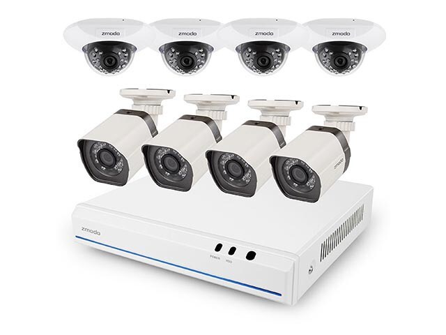 Zmodo CA SS76D9D8 SC 2TB Indoor Outdoor 8 Channel Surveillance System with 2TB DVR and 8 Weatherproof Cameras