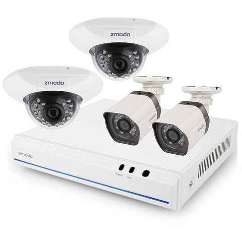Zmodo CA SS76D9D8 4SC 1TB Indoor Outdoor 8 Channel Surveillance System with 1TB DVR and 4 Weatherproof Cameras