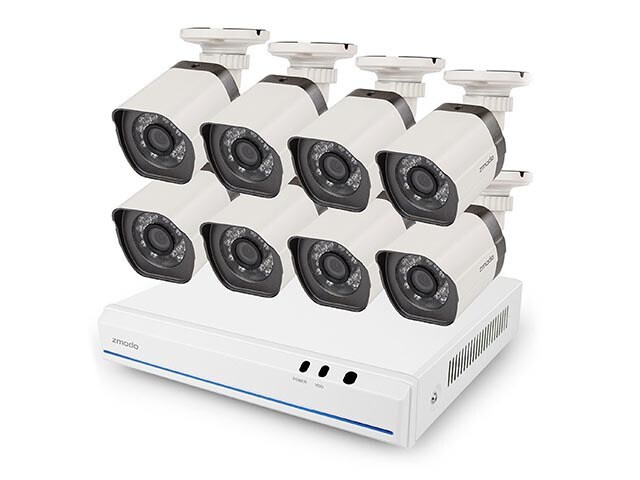 Zmodo CA SS78D9D8 S 2TB Indoor Outdoor 8 Channel Surveillance System with 2TB DVR and 8 Weatherproof Cameras