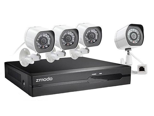 Zmodo CA SS87DAB4 S 2TB Outdoor Day Night 4 Channel Security System with 2TB and 4 Weatherproof Cameras