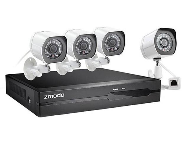 Zmodo CA SS71DAB4 S 1TB Outdoor Day Night Wi Fi 4 Channel Security System with 1TB and 4 Weatherproof Cameras