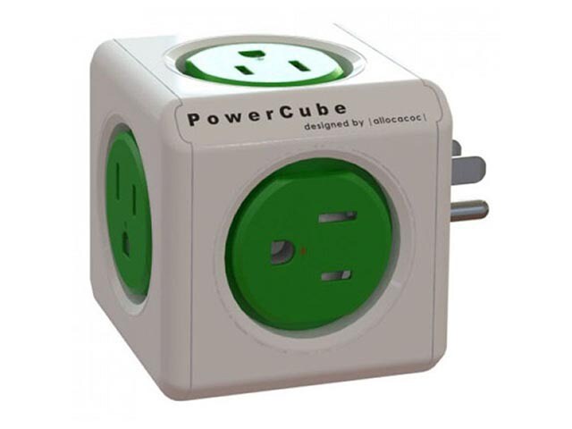 Allocacoc 4100USORPC PowerCube Original 5 Outlet Power Bar Green