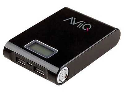 AViiQ 10000mAh USB Power Bank - Black