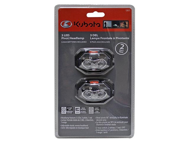 Kubota 3 LED Pivot Headlamp 2 Pack