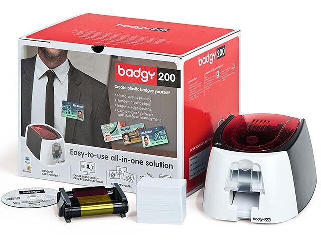 Evolis Badgy200 Portable Plastic Card Printing Kit