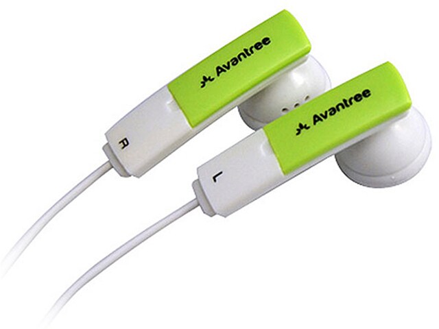 Avantree Earbuds with In Line Microphone White Green