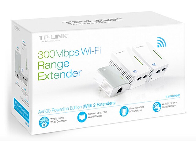 TP LINK TL WPA4220NET 300Mbps AV500 Powerline Edition Wi Fi Range Extender