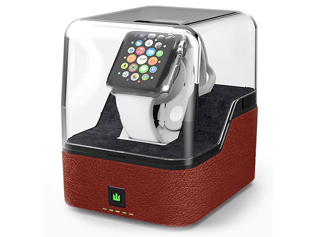 Trident Valet Portable Charging Pedestal for Apple Watch Cognac