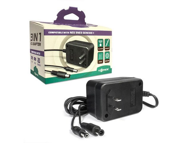 Tomee 3 in 1 AC Adapter for NES SNES Genesis
