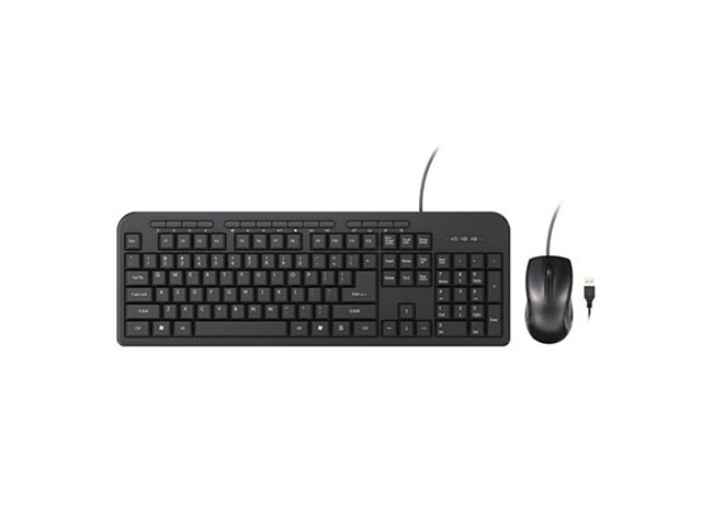 Borne Wired Multimedia Keyboard and Mouse Combo Black