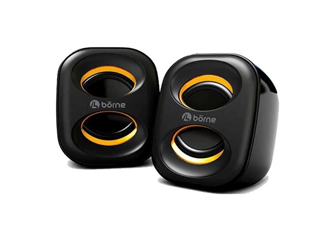 Borne 2.0 Stereo Speaker Black Orange