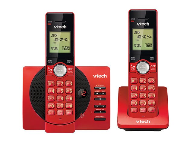 VTech CS6929 26 Cordless DECT 6.0 Phone with Two Handsets Red
