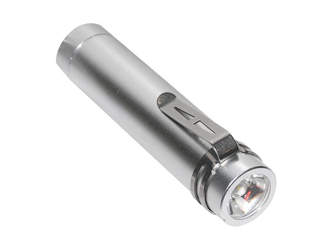 CTA Digital 2500mAh Pocket Clip Stick Portable Power Bank with Flashlight Silver