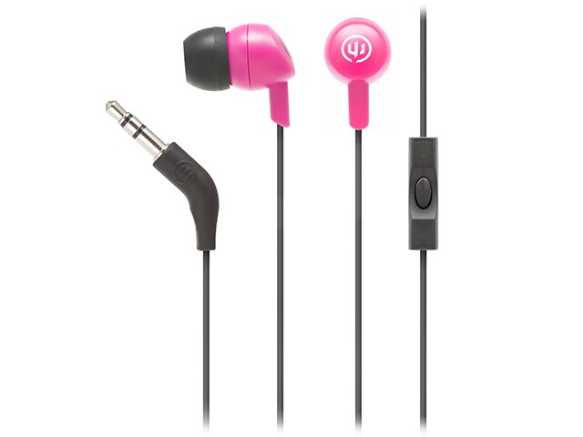 Wicked Audio BRAWL Earbuds with In Line Microphone Pink Punch