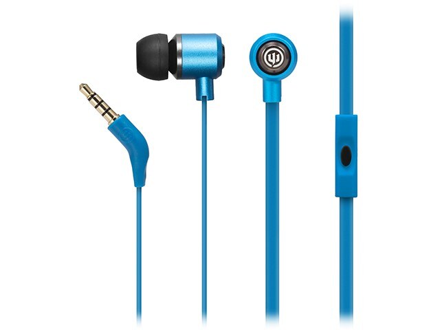 Wicked Audio Panic Earbuds with In Line Microphone Bluejay