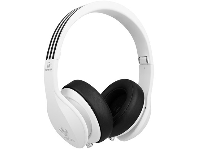 adidas Originals by Monster Over Ear Headphones with In Line Controls White