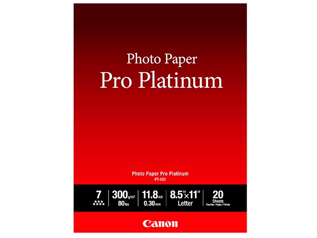 Canon PT 101 Photo Paper Pro Platinum 8.5â€� x 11â€� 20 Sheets