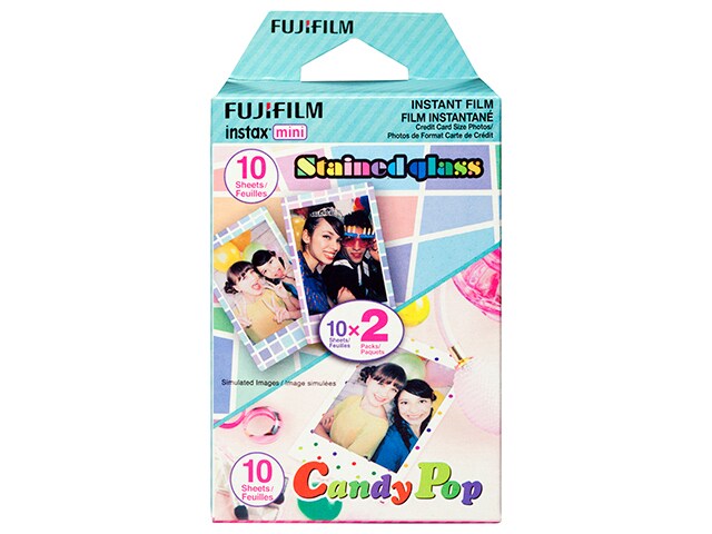 Fujifilm Instax Mini Party Pack Candy Pop Stained Glass 2 Pack 20 Exposures