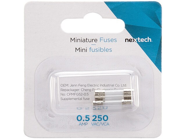 Nexxtech 5mm X 20mm Fast Acting Glass Fuses 0.5 Amp
