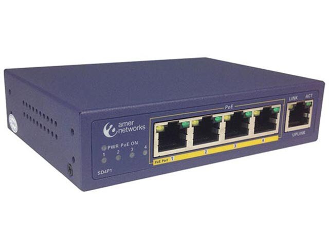 Amer Networks 5 Port Switch with 4 PoE Ports