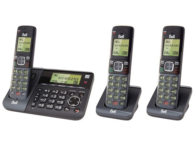 Bell BE6759 3 DECT 6.0 Cordless Phone with 3 Handsets Charcoal Black
