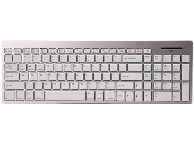 Nexxtech Full Size BluetoothÂ® Keyboard Silver White