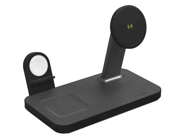 Click here to shop for the Mophie snap+ 3-in-1 Wireless Charging Stand - Black