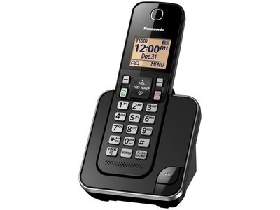 Panasonic KX-TGD380 Cordless Phone with 1 Handset - Black