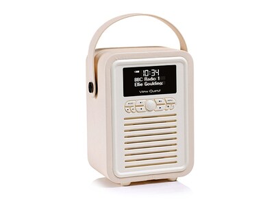 Haut-Parleur Bluetooth® Portatif Boom de Retro Mini VQ Radio - crème