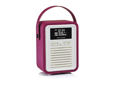 VQ Retro Mini HD/FM Radio with Bluetooth® - Deep Purple