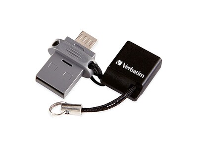 Verbatim 64GB Store n Go Dual USB Flash Drive for OTG Devices - Grey