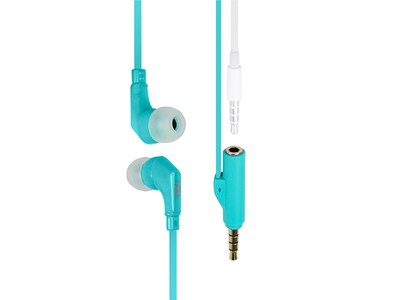 Écouteurs-boutons avec séparateur intégré Blue Piston TUNEFREQS Share de LOGiiX – turquoise