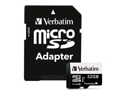 Carte mémoire micro SDHC classe 10 à 32 Go Premium plus 533X avec adaptateur de Verbatim 