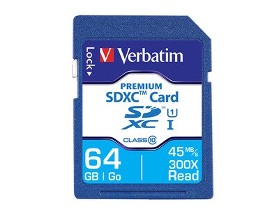 Carte mémoire SDXC classe 10 à 64 Go Premium de Verbatim 
