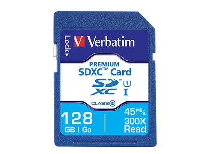 Carte mémoire SDXC classe 10 à 128 Go Premium de Verbatim 